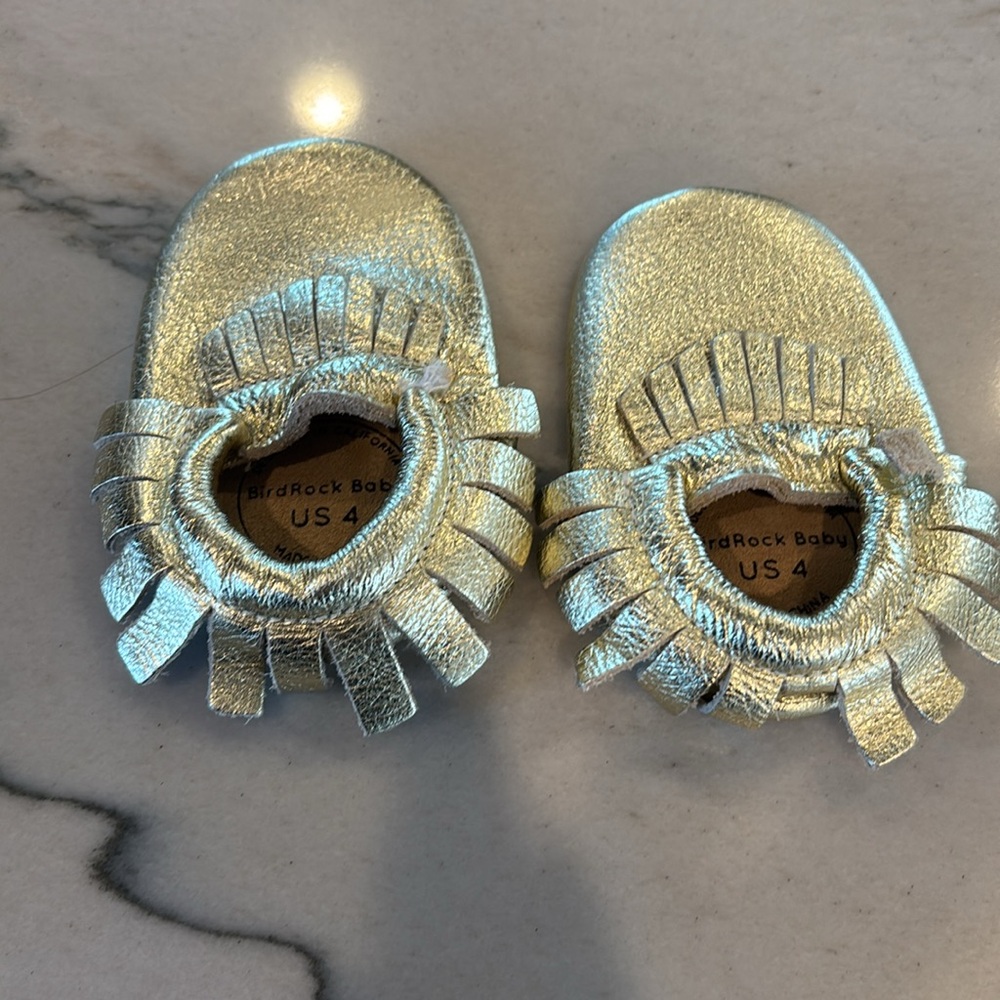 Gold Bird Rock baby moccasins - Picture 2 of 4